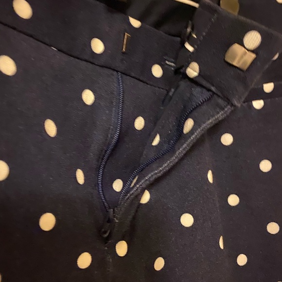 Dark blue & white polka dot Sloan ankle fit Banana Republic pants (size 4). - Picture 6 of 11